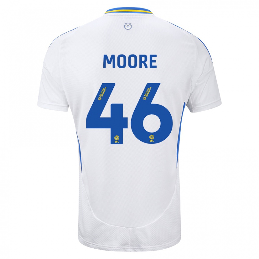 Kinder Kris Moore #46 Weiß Blau Heimtrikot Trikot 2024/25 T-Shirt Schweiz