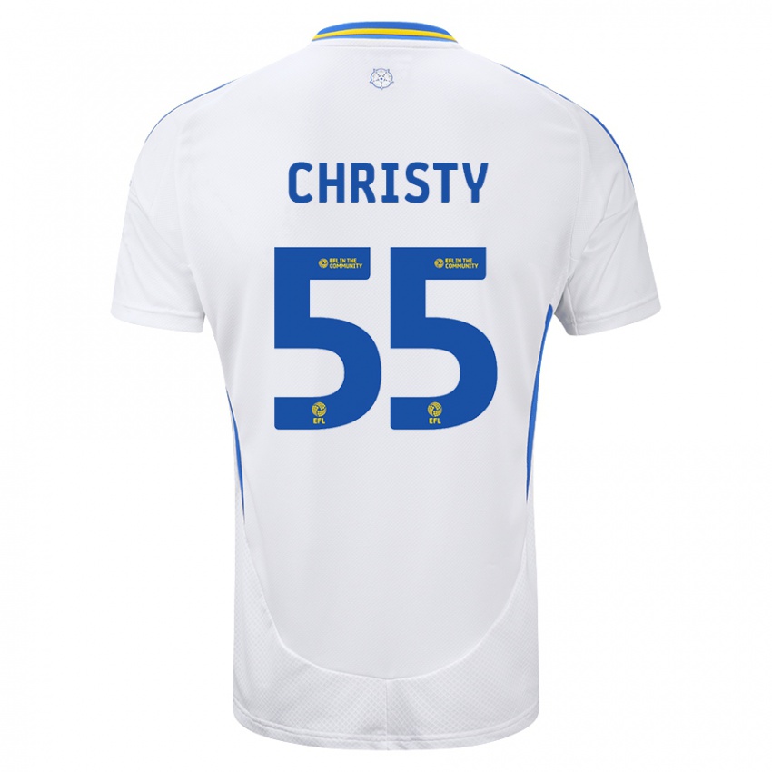 Kinder Harry Christy #55 Weiß Blau Heimtrikot Trikot 2024/25 T-Shirt Schweiz