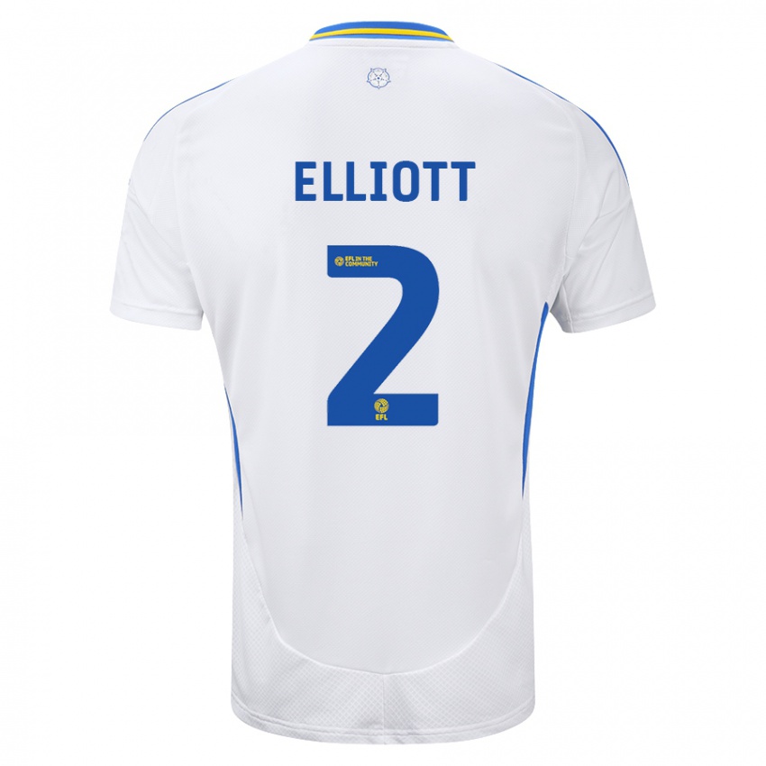 Enfant Maillot Izzy Elliott #2 Blanc Bleu Tenues Domicile 2024/25 T-Shirt Suisse