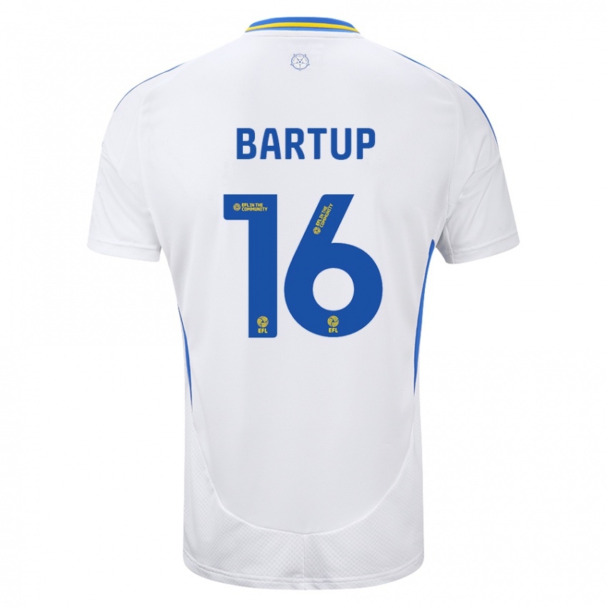 Enfant Maillot Laura Bartup #16 Blanc Bleu Tenues Domicile 2024/25 T-Shirt Suisse