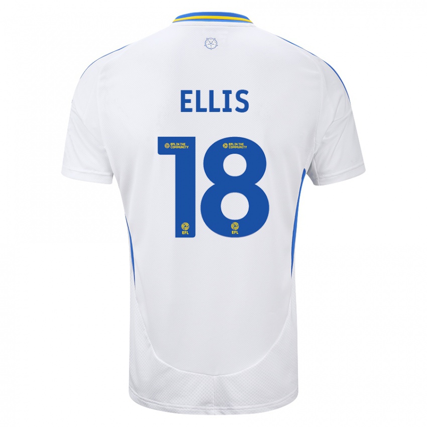 Enfant Maillot Macy Ellis #18 Blanc Bleu Tenues Domicile 2024/25 T-Shirt Suisse