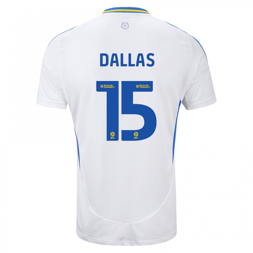 Enfant Maillot Stuart Dallas #15 Blanc Bleu Tenues Domicile 2024/25 T-Shirt Suisse