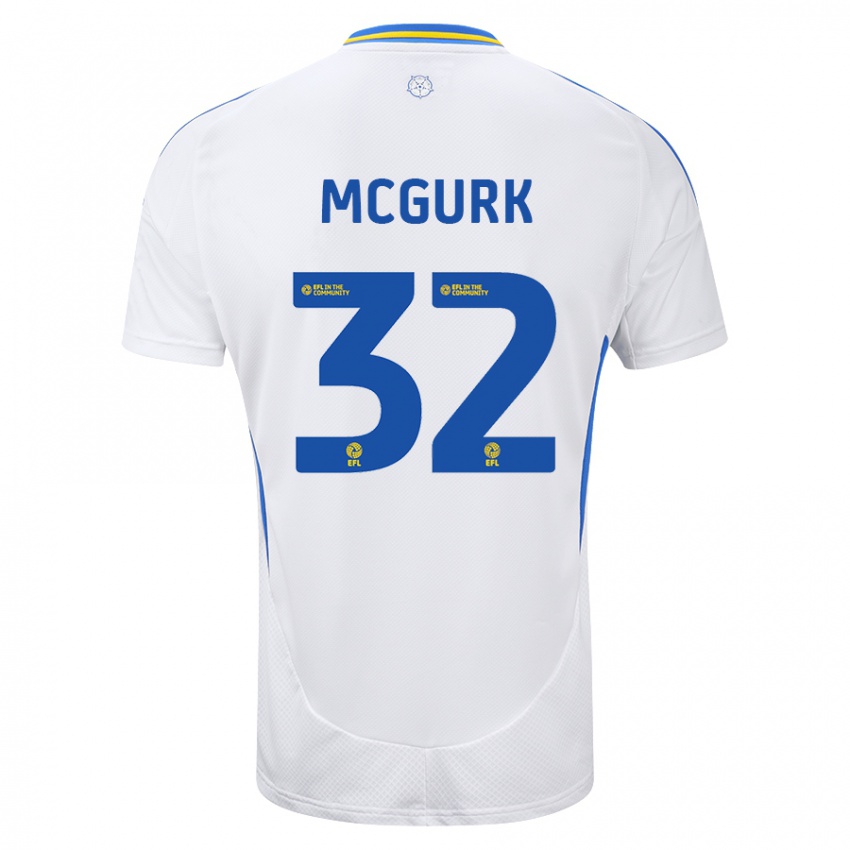 Kinder Sean Mcgurk #32 Weiß Blau Heimtrikot Trikot 2024/25 T-Shirt Schweiz