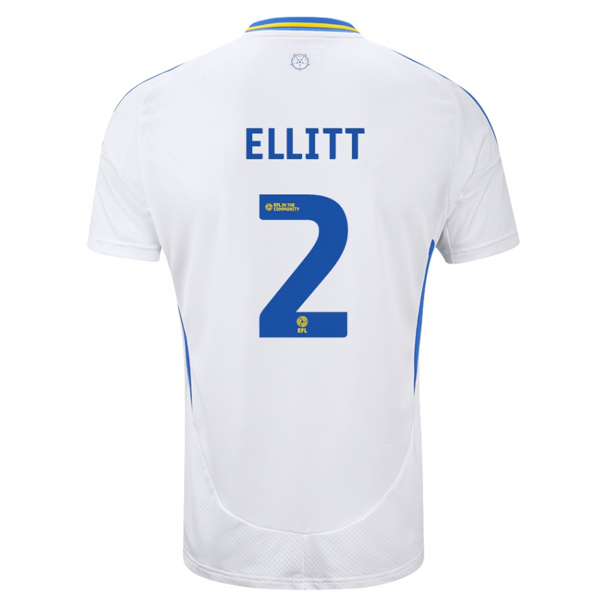 Enfant Maillot Izzy Ellitt #2 Blanc Bleu Tenues Domicile 2024/25 T-Shirt Suisse