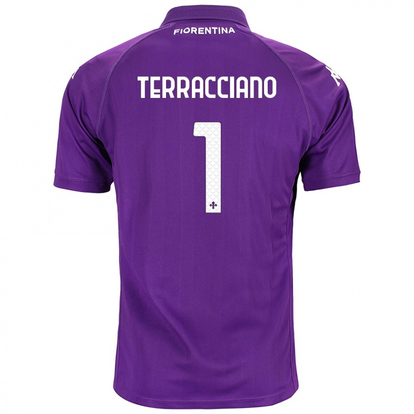 Enfant Maillot Pietro Terracciano #1 Violet Tenues Domicile 2024/25 T-Shirt Suisse