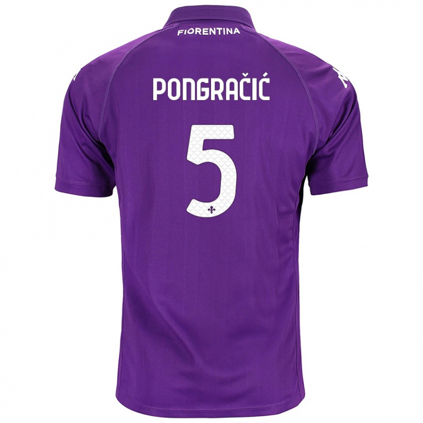 Enfant Maillot Marin Pongračić #5 Violet Tenues Domicile 2024/25 T-Shirt Suisse