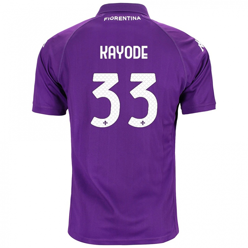 Enfant Maillot Michael Kayode #33 Violet Tenues Domicile 2024/25 T-Shirt Suisse