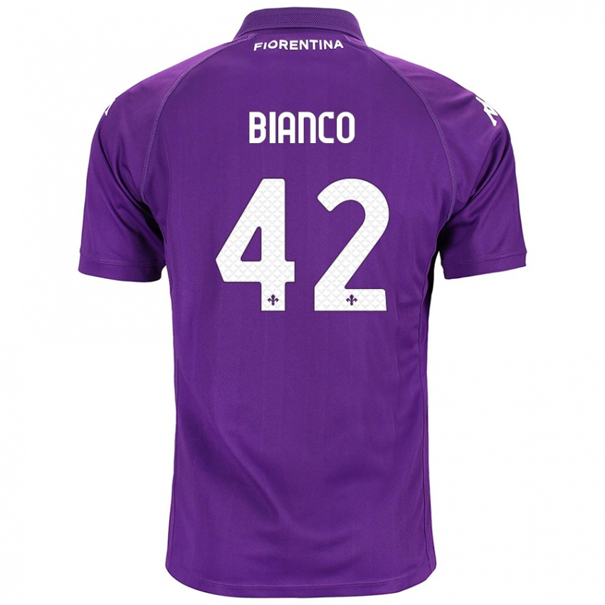 Enfant Maillot Alessandro Bianco #42 Violet Tenues Domicile 2024/25 T-Shirt Suisse