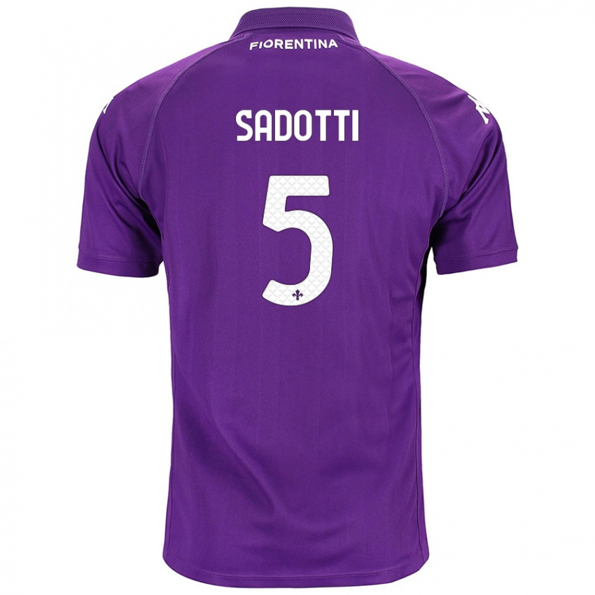 Enfant Maillot Edoardo Sadotti #5 Violet Tenues Domicile 2024/25 T-Shirt Suisse