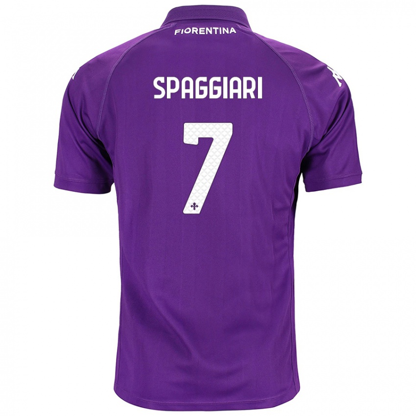 Enfant Maillot Riccardo Spaggiari #7 Violet Tenues Domicile 2024/25 T-Shirt Suisse