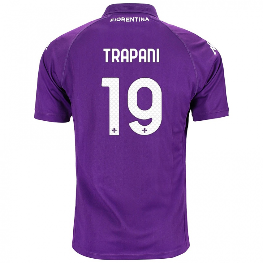 Enfant Maillot Niccolò Trapani #19 Violet Tenues Domicile 2024/25 T-Shirt Suisse