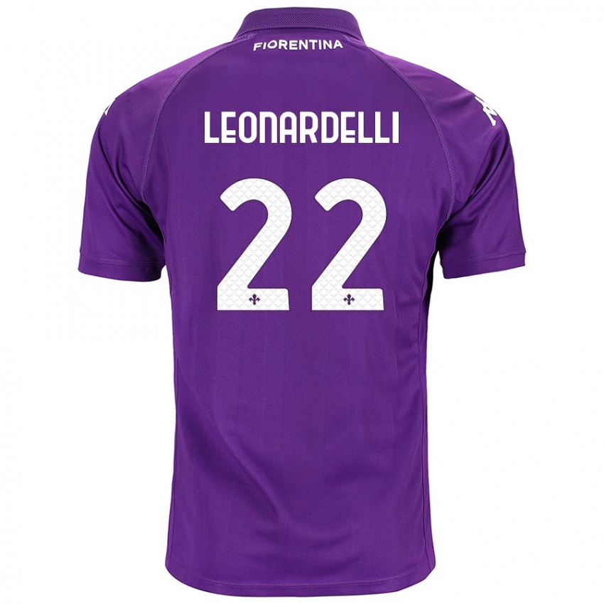 Enfant Maillot Pietro Leonardelli #22 Violet Tenues Domicile 2024/25 T-Shirt Suisse