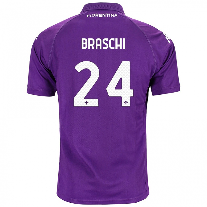 Kinder Riccardo Braschi #24 Violett Heimtrikot Trikot 2024/25 T-Shirt Schweiz