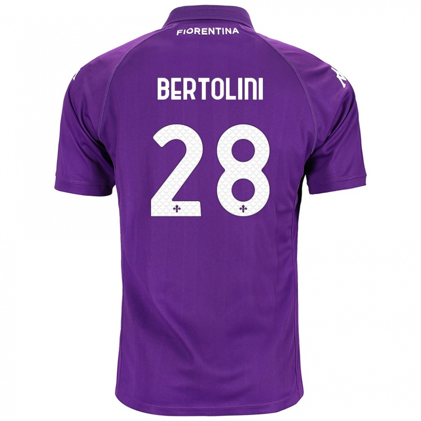 Enfant Maillot Gabriele Bertolini #28 Violet Tenues Domicile 2024/25 T-Shirt Suisse