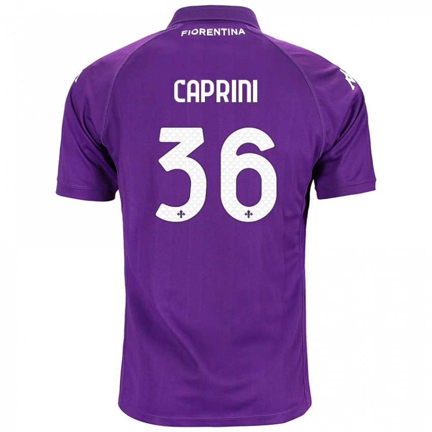 Kinder Maat Daniel Caprini #36 Violett Heimtrikot Trikot 2024/25 T-Shirt Schweiz