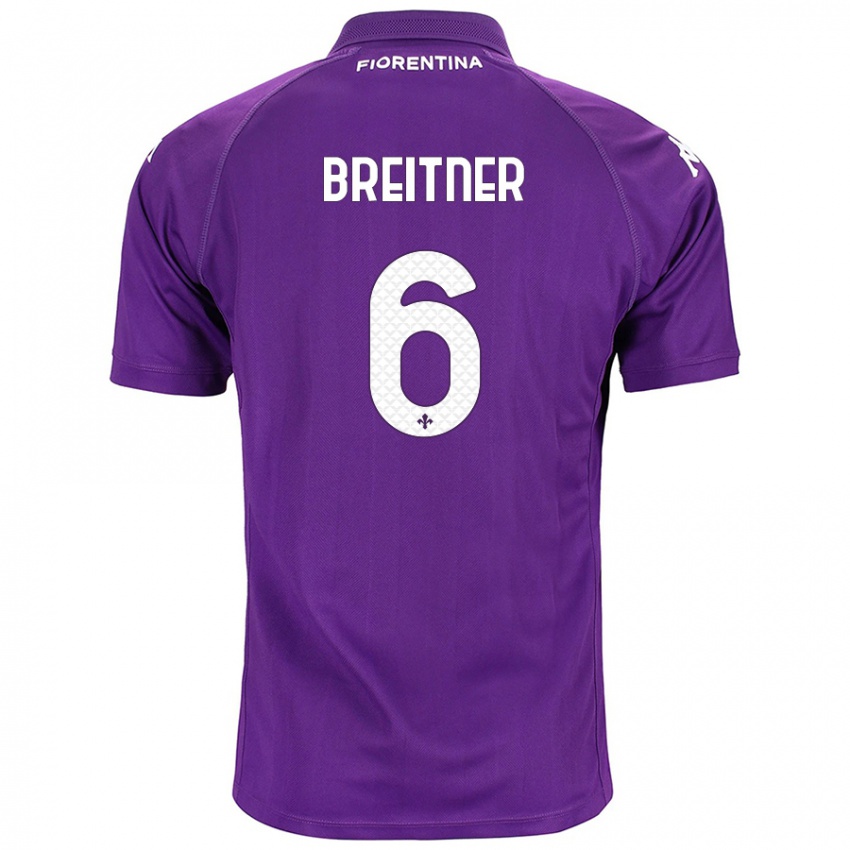 Enfant Maillot Stephanie Breitner #6 Violet Tenues Domicile 2024/25 T-Shirt Suisse