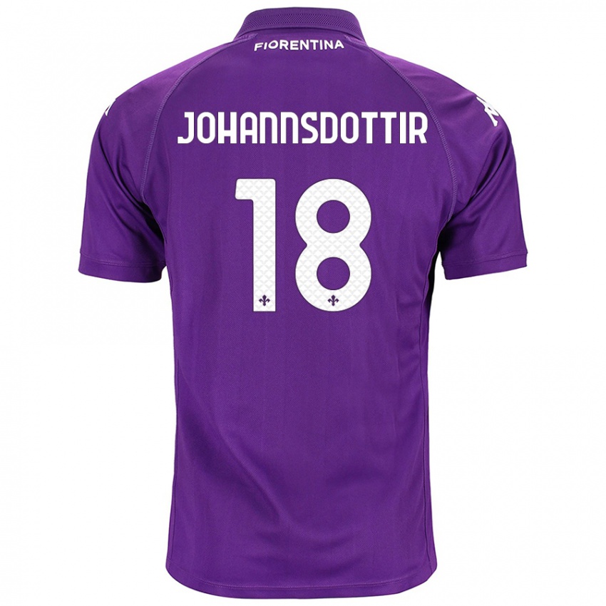 Enfant Maillot Alexandra Jóhannsdóttir #18 Violet Tenues Domicile 2024/25 T-Shirt Suisse