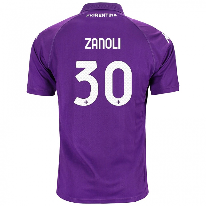 Enfant Maillot Martina Zanoli #30 Violet Tenues Domicile 2024/25 T-Shirt Suisse