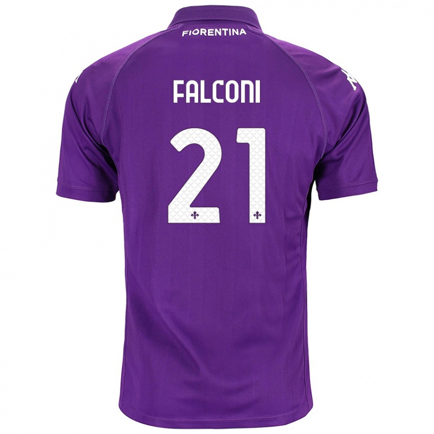 Kinder Niccolò Falconi #21 Violett Heimtrikot Trikot 2024/25 T-Shirt Schweiz