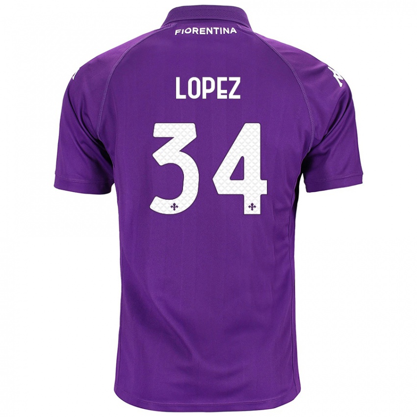 Enfant Maillot Lucas López #34 Violet Tenues Domicile 2024/25 T-Shirt Suisse