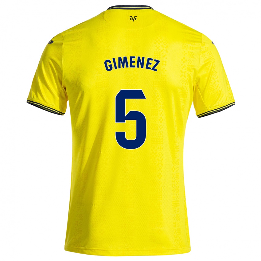 Kinder Yenifer Giménez #5 Gelb Schwarz Heimtrikot Trikot 2024/25 T-Shirt Schweiz