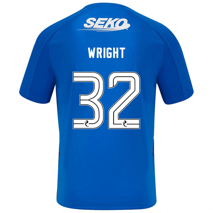 Kinder Kieran Wright #32 Dunkelblau Heimtrikot Trikot 2024/25 T-Shirt Schweiz