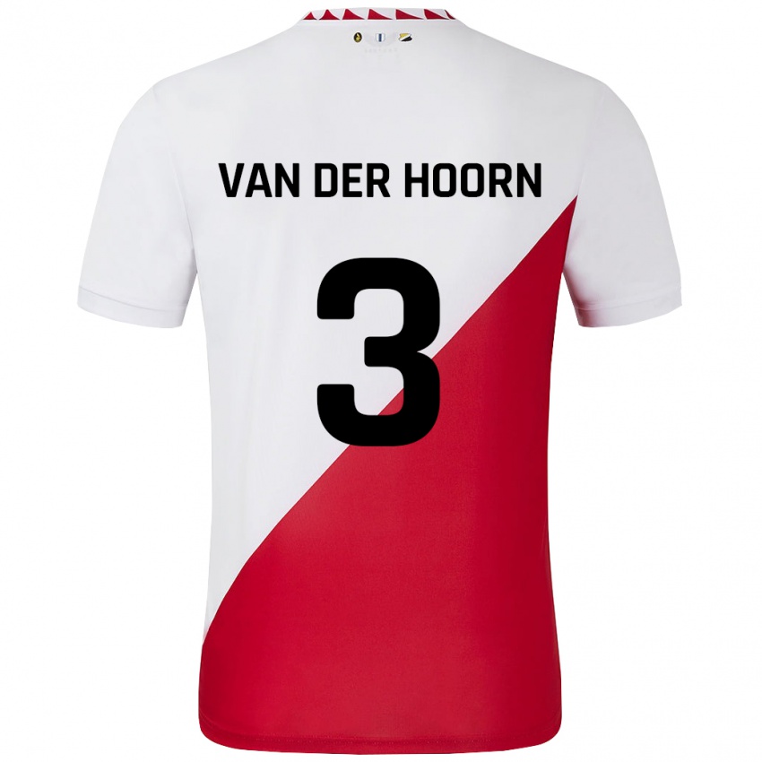 Kinder Mike Van Der Hoorn #3 Weiß Rot Heimtrikot Trikot 2024/25 T-Shirt Schweiz