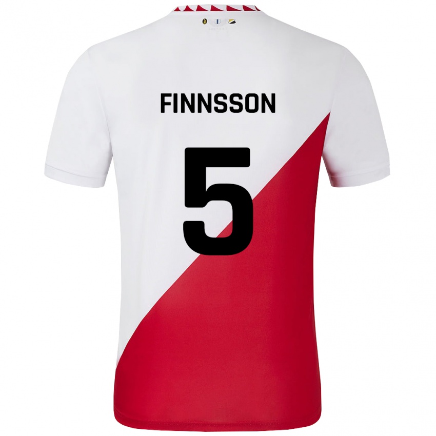 Kinder Kolbeinn Finnsson #5 Weiß Rot Heimtrikot Trikot 2024/25 T-Shirt Schweiz