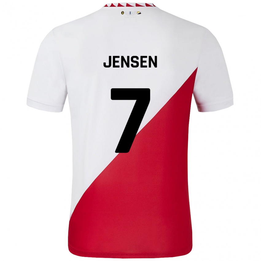 Kinder Victor Jensen #7 Weiß Rot Heimtrikot Trikot 2024/25 T-Shirt Schweiz