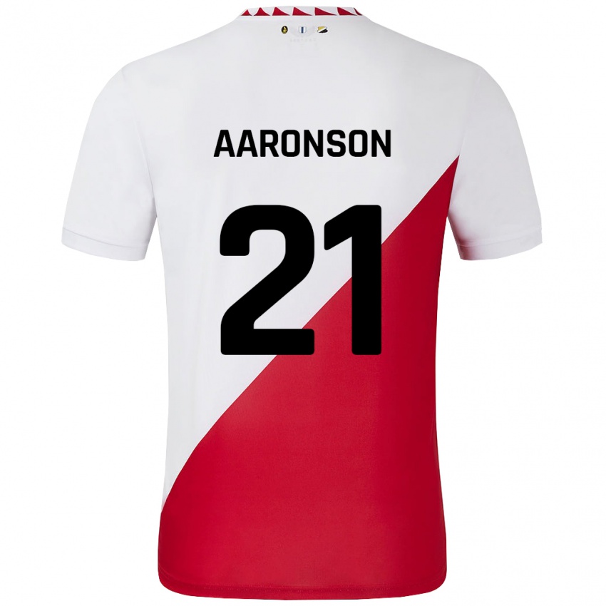 Kinder Paxten Aaronson #21 Weiß Rot Heimtrikot Trikot 2024/25 T-Shirt Schweiz