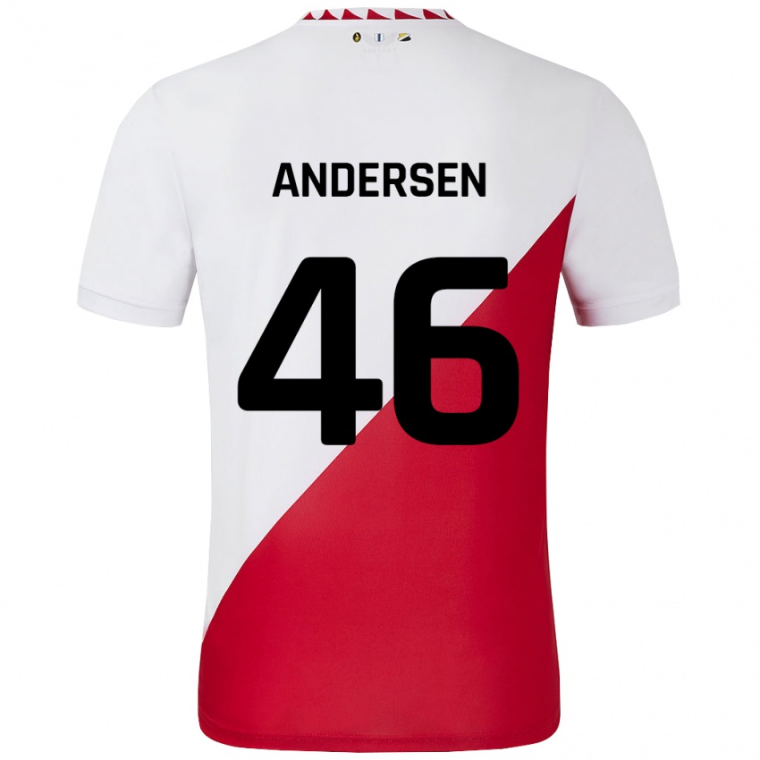 Kinder Silas Andersen #46 Weiß Rot Heimtrikot Trikot 2024/25 T-Shirt Schweiz