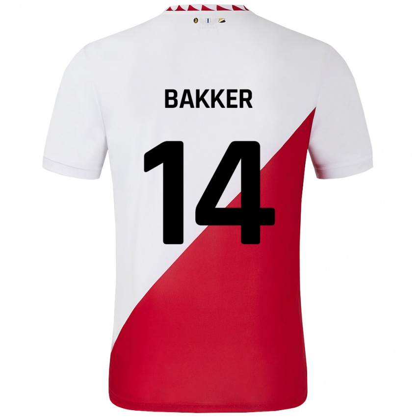 Kinder Eshly Bakker #14 Weiß Rot Heimtrikot Trikot 2024/25 T-Shirt Schweiz