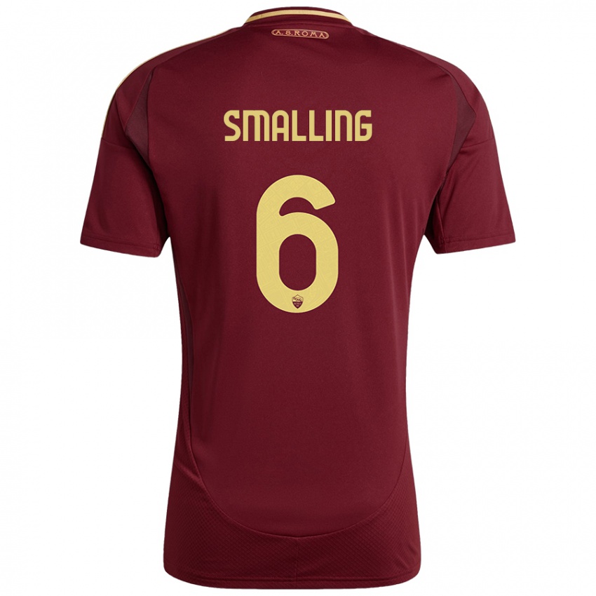 Kinder Chris Smalling #6 Rot Braun Gold Heimtrikot Trikot 2024/25 T-Shirt Schweiz