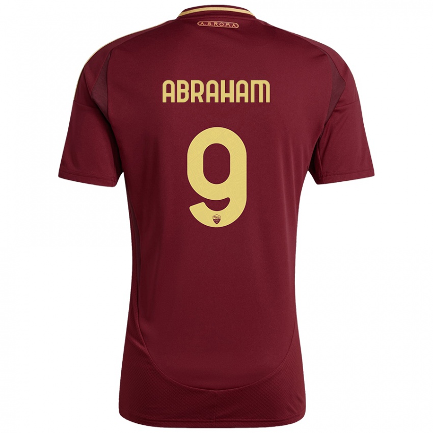 Kinder Tammy Abraham #9 Rot Braun Gold Heimtrikot Trikot 2024/25 T-Shirt Schweiz