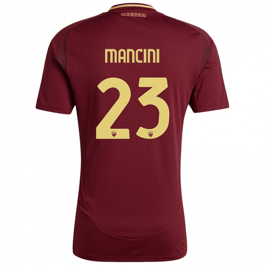 Kinder Gianluca Mancini #23 Rot Braun Gold Heimtrikot Trikot 2024/25 T-Shirt Schweiz