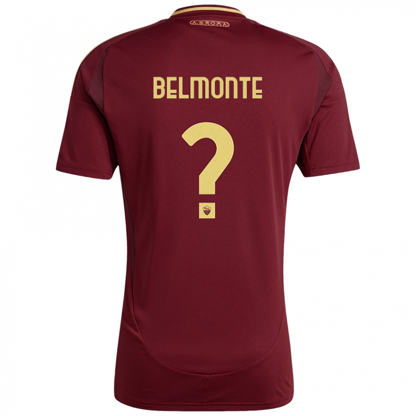 Kinder Samuele Belmonte #0 Rot Braun Gold Heimtrikot Trikot 2024/25 T-Shirt Schweiz