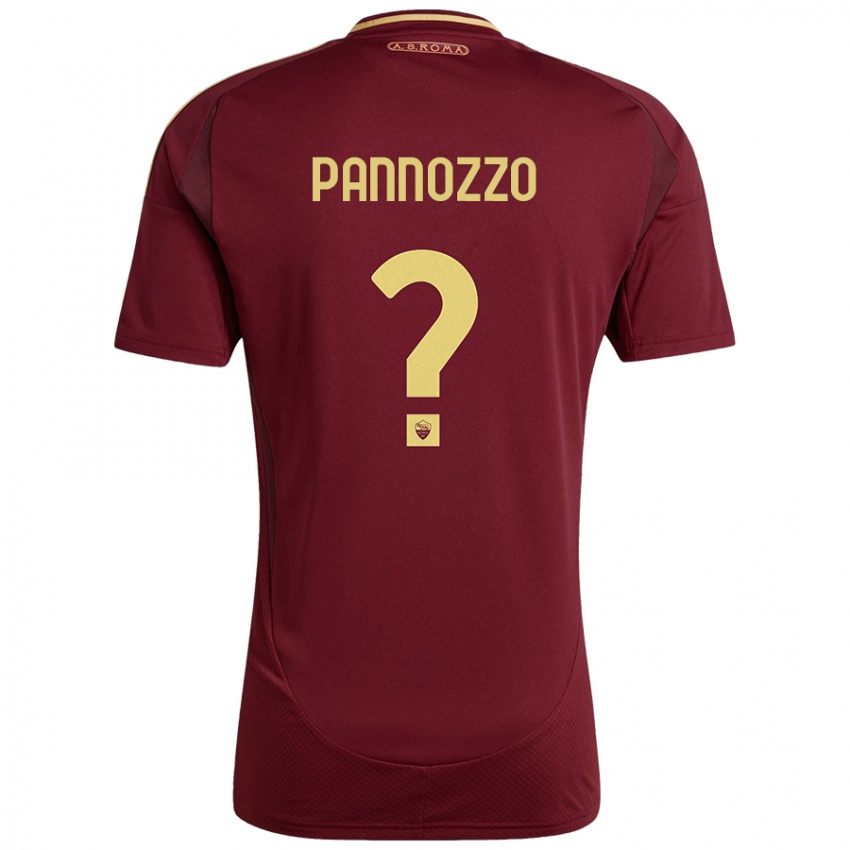 Kinder Nicolò Pannozzo #0 Rot Braun Gold Heimtrikot Trikot 2024/25 T-Shirt Schweiz