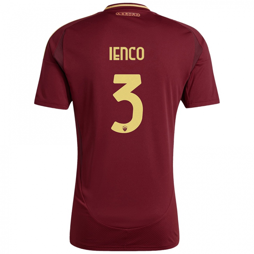 Kinder Simone Ienco #3 Rot Braun Gold Heimtrikot Trikot 2024/25 T-Shirt Schweiz