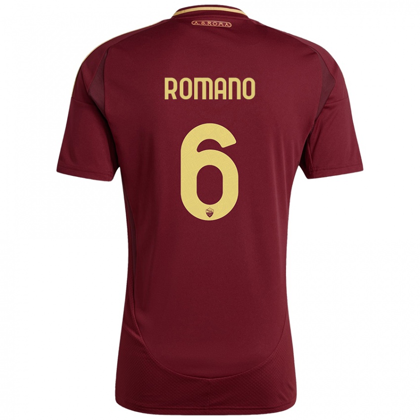 Kinder Alessandro Romano #6 Rot Braun Gold Heimtrikot Trikot 2024/25 T-Shirt Schweiz