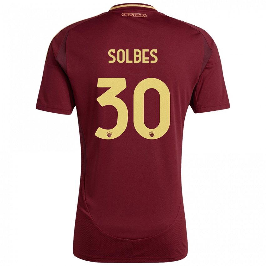 Kinder Ricardo Solbes #30 Rot Braun Gold Heimtrikot Trikot 2024/25 T-Shirt Schweiz