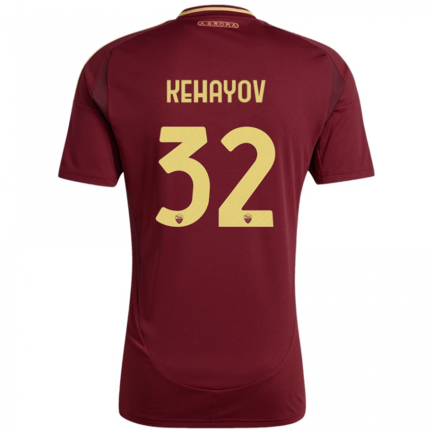 Kinder Atanas Kehayov #32 Rot Braun Gold Heimtrikot Trikot 2024/25 T-Shirt Schweiz