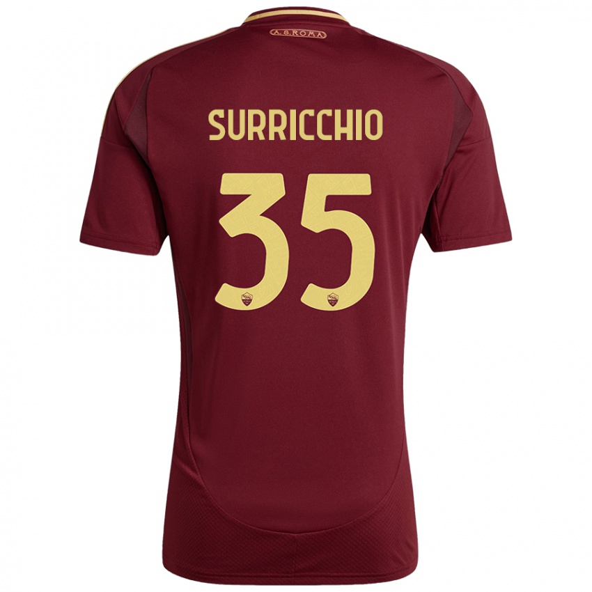 Kinder Jacopo Surricchio #35 Rot Braun Gold Heimtrikot Trikot 2024/25 T-Shirt Schweiz