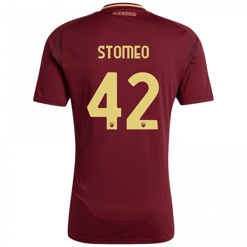 Kinder Giorgio Stomeo #42 Rot Braun Gold Heimtrikot Trikot 2024/25 T-Shirt Schweiz