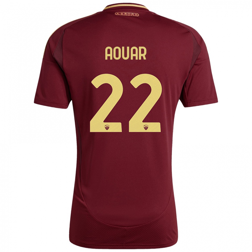 Kinder Houssem Aouar #22 Rot Braun Gold Heimtrikot Trikot 2024/25 T-Shirt Schweiz