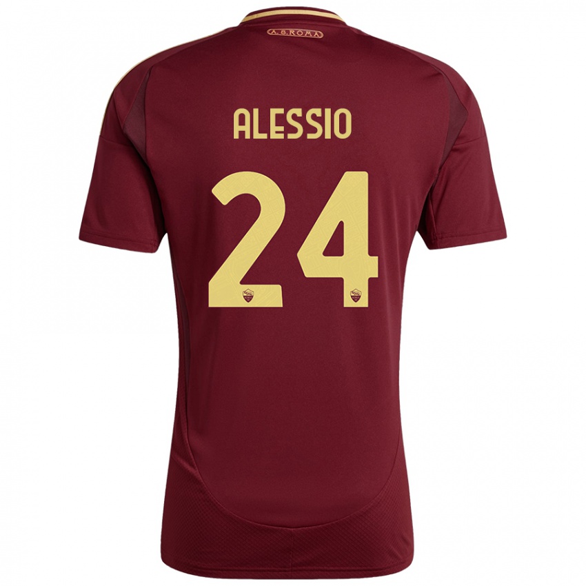 Kinder Filippo Alessio #24 Rot Braun Gold Heimtrikot Trikot 2024/25 T-Shirt Schweiz