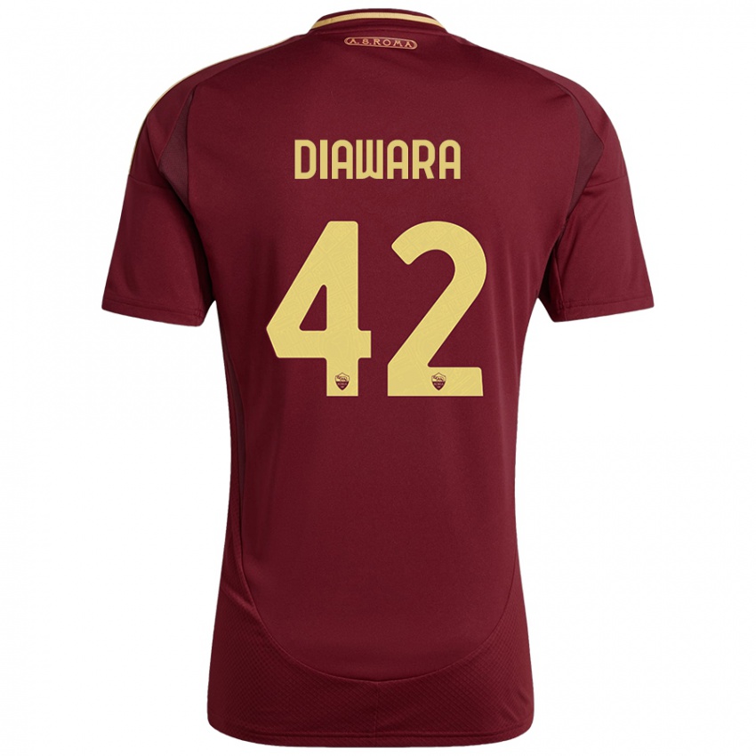 Kinder Amadou Diawara #42 Rot Braun Gold Heimtrikot Trikot 2024/25 T-Shirt Schweiz