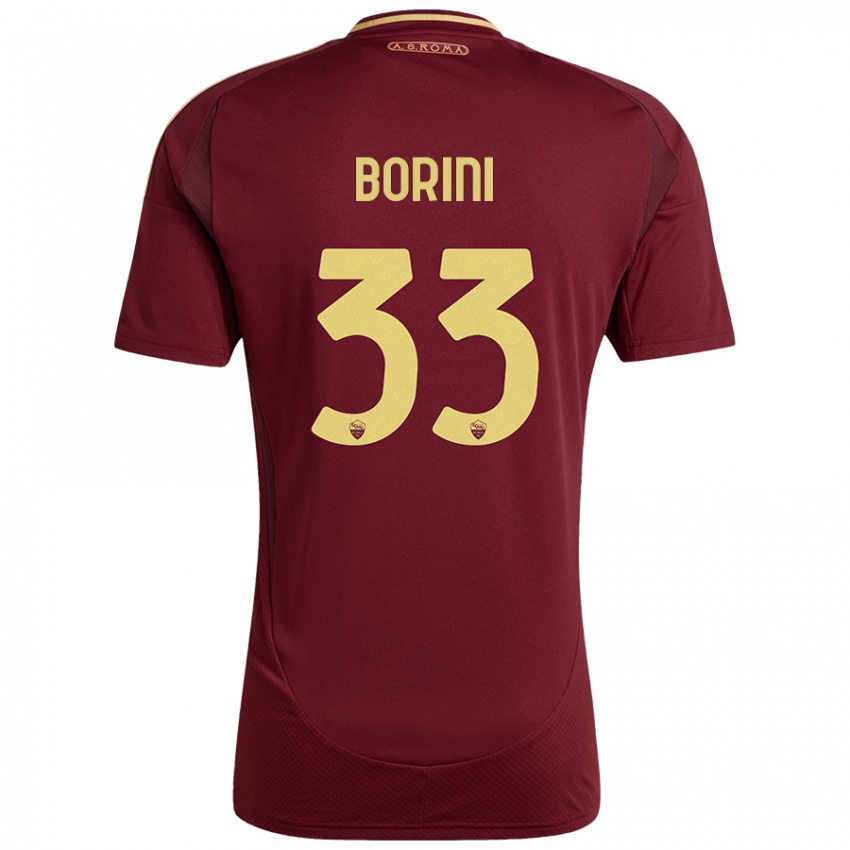 Kinder Joyce Borini #33 Rot Braun Gold Heimtrikot Trikot 2024/25 T-Shirt Schweiz