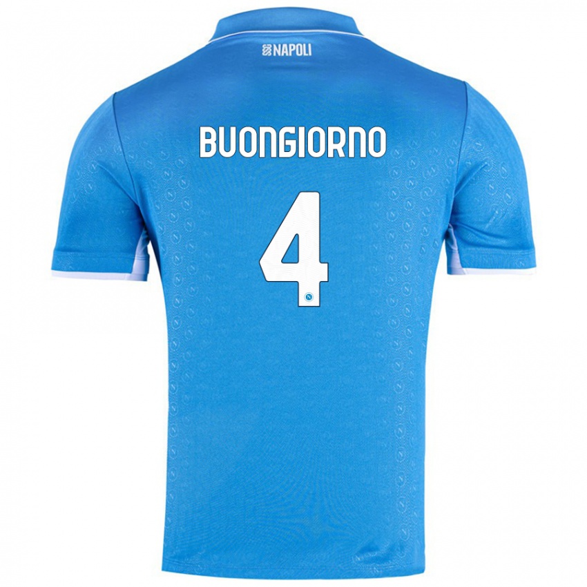 Enfant Maillot Alessandro Buongiorno #4 Bleu Ciel Tenues Domicile 2024/25 T-Shirt Suisse