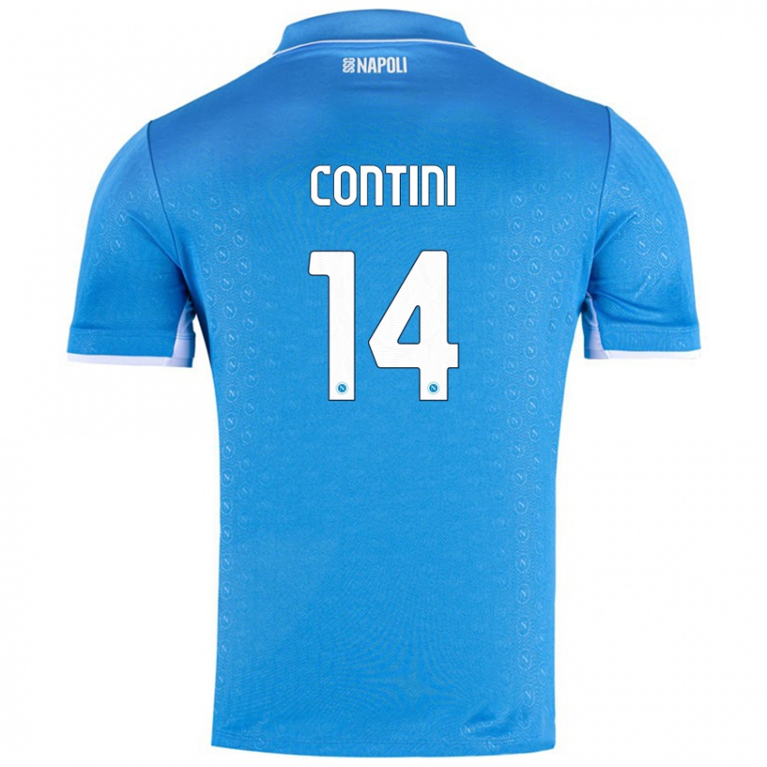 Enfant Maillot Nikita Contini #14 Bleu Ciel Tenues Domicile 2024/25 T-Shirt Suisse