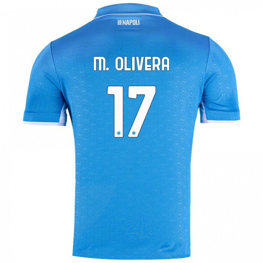 Enfant Maillot Mathias Olivera #17 Bleu Ciel Tenues Domicile 2024/25 T-Shirt Suisse